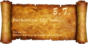 Berkovics Tünde névjegykártya