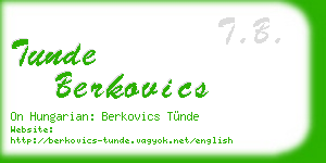 tunde berkovics business card